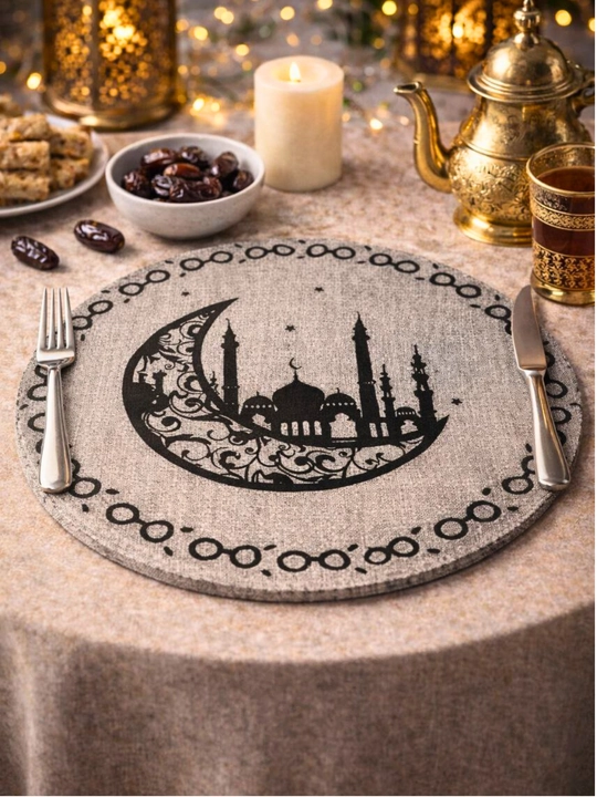 Ramazon bezaklari uchun qo'yilgan stol dasturxoni 37x37 sm, 2 dona to'plamda