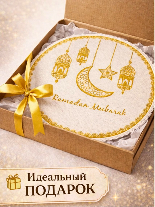 Ramazon bezaklari uchun qo'yilgan stol dasturxoni 37x37 sm, 2 dona to'plamda