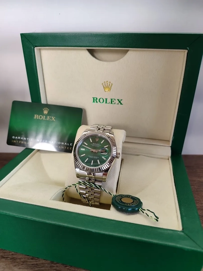 Женские классические часы Rolex — полный подарочный комплект — LWATCHS-00W0210-ЗЕЛЕН