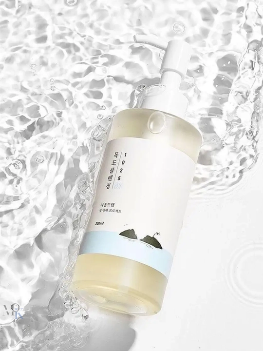 Корейское очищающее масло для лица Round Lab 1025 — лёгкое растворение макияжа и SPF