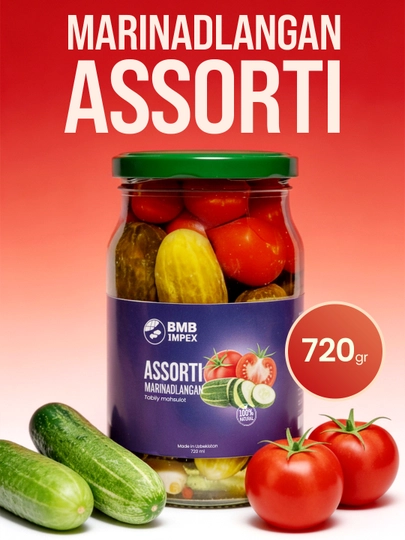 Маринованное ассорти, 720 гр — ШАФРАН-ASSORTIMARINAD720