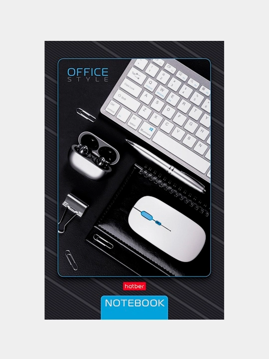 Qisqichli Hatber Office style yon daftari, 48 l, A5f, katak - 