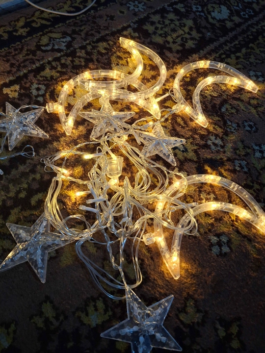 Ramazon, EID, uchun LED girlyandiya svetlari bezaklar, oy va yulduz, 3 metr.20 ta chiroq