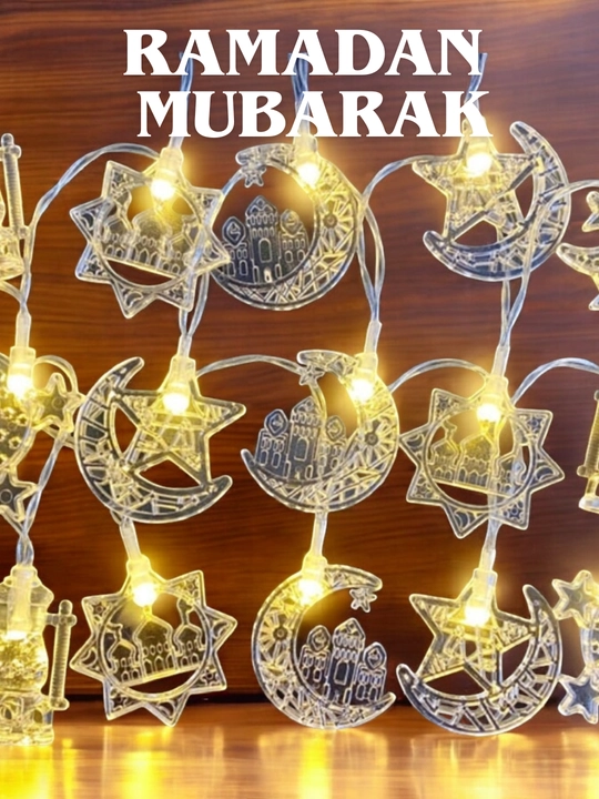 Ramazon, EID, uchun LED girlyandiya svetlari bezaklar, oy va yulduz, 3 metr.20 ta chiroq