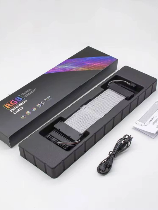 Kompyuter PSU va anakart uchun 24-pinli RGB ish stoli uzatma kabeli - 