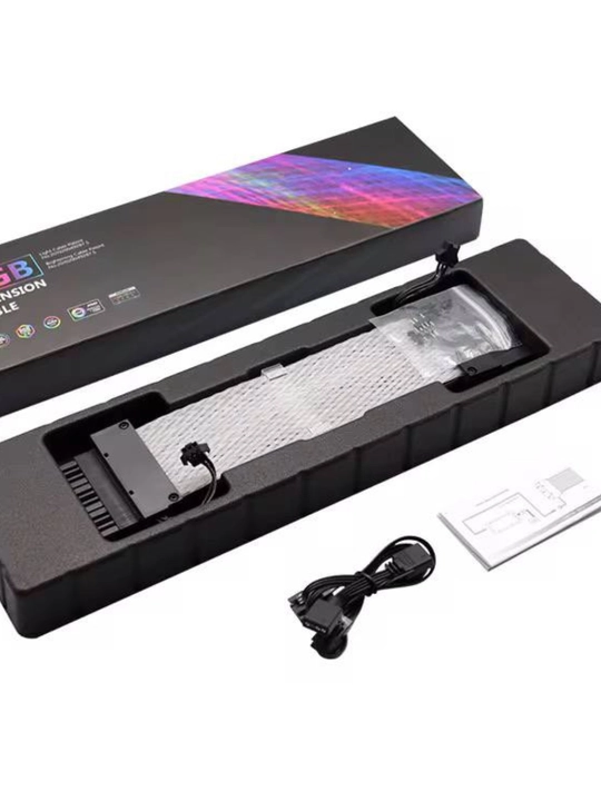 Kompyuter PSU va anakart uchun 24-pinli RGB ish stoli uzatma kabeli