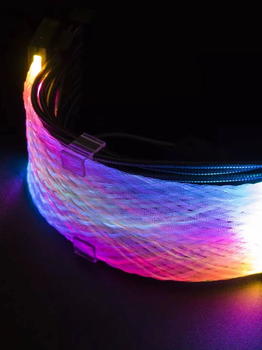 Kompyuter PSU va anakart uchun 24-pinli RGB ish stoli uzatma kabeli