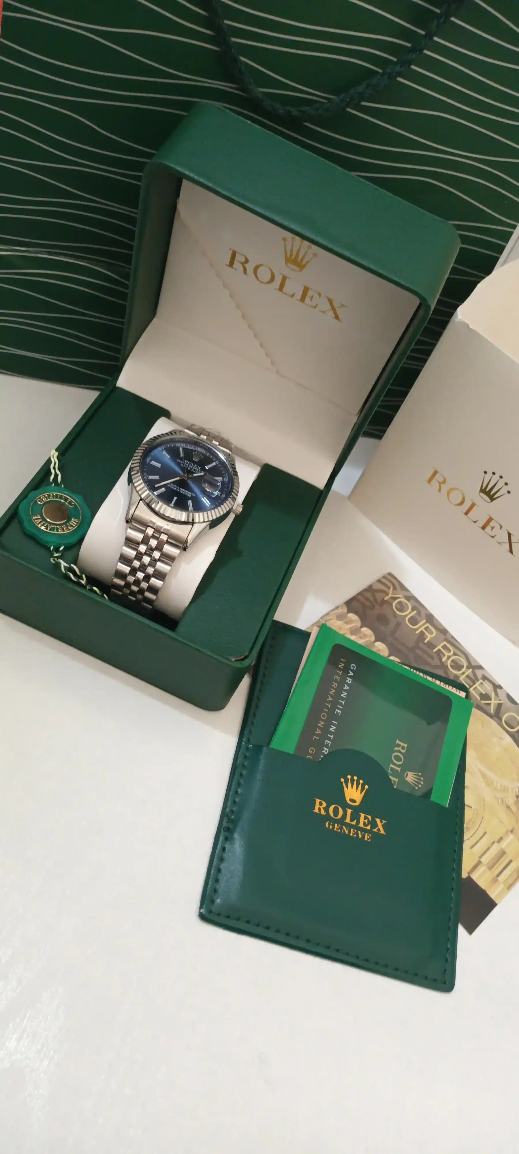 Erkaklar qo'l soati Rolix datejust 42 mm, kvarts mexanizmli, sovg'a to'plami bilan birga