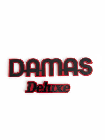Эмблемы для автомобилей "Damas" и "Deluxe", черно-красный акрил, для всех моделей Damas — KKNMAX7-DAMAS-КРАСН