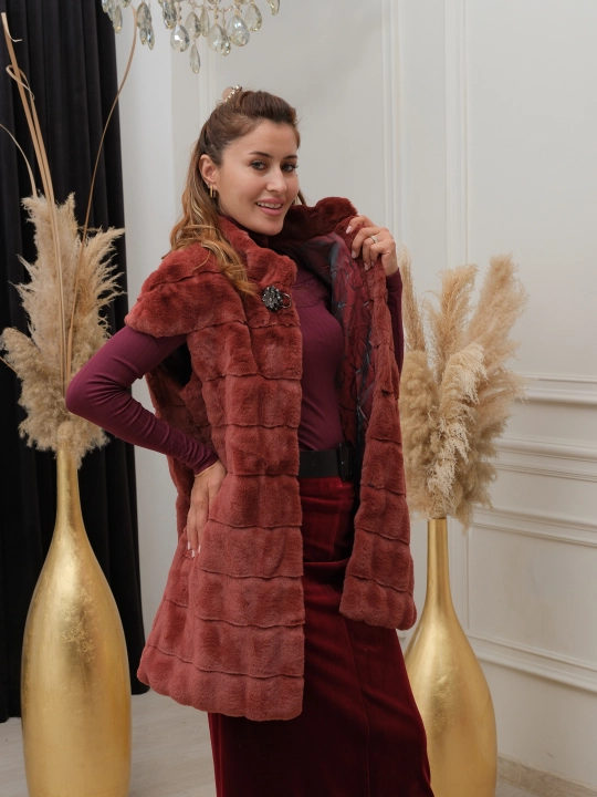 Ayollar uchun uzun eko mo‘ynali nimcha NAZMAN Textile, ilgakli