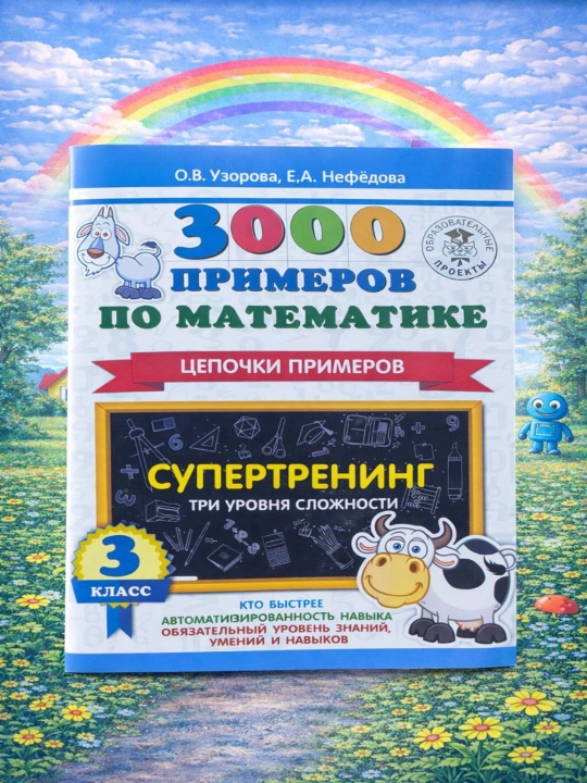3000 primerov po matematike, sepochki primerov,3-sinf. SupertreningO. V. Uzorova - 