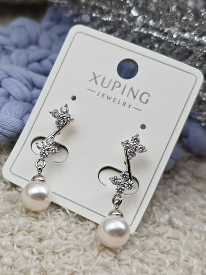 Серьги для девочек и женщин, Xuping — 1001PRT-SILVERXUPING-СЕРЕБРН