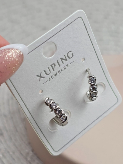Серьги для девочек и женщин, Xuping — 1001PRT-SILVERXUPING-СЕРЫЙ