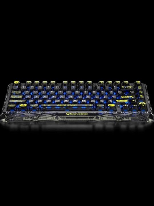 O‘yin uchun mexanik klaviatura GRAVASTAR Mercury K1 Lite — Transparent Black