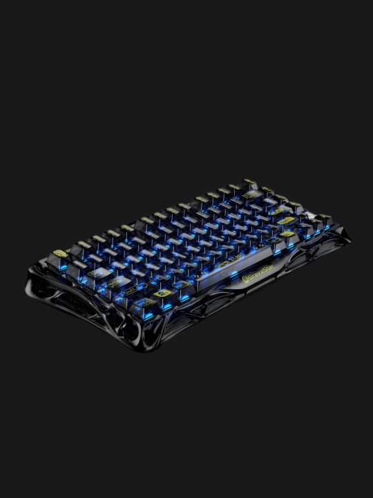 O‘yin uchun mexanik klaviatura GRAVASTAR Mercury K1 Lite — Transparent Black
