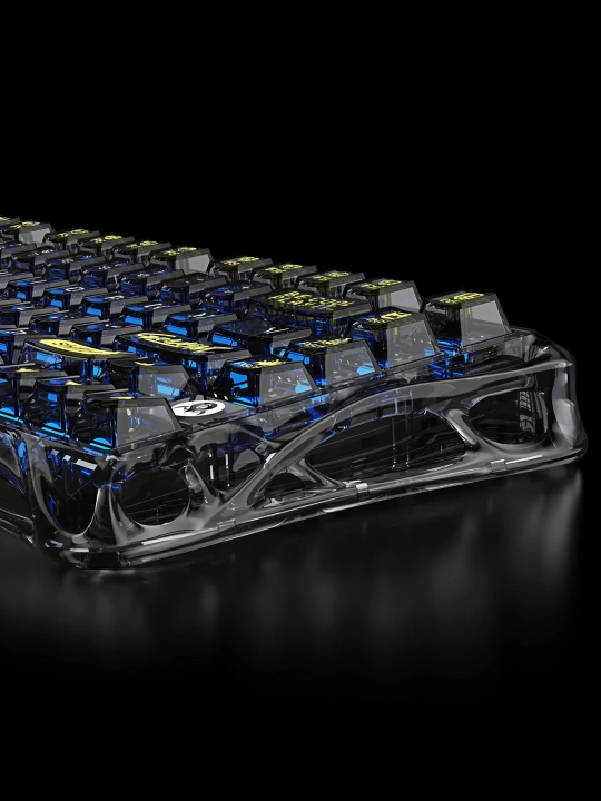 O‘yin uchun mexanik klaviatura GRAVASTAR Mercury K1 Lite — Transparent Black