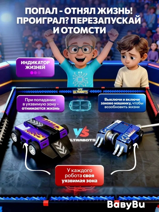 Битва роботов машин, набор из 2 шт, робот арена, машина на пульте управления