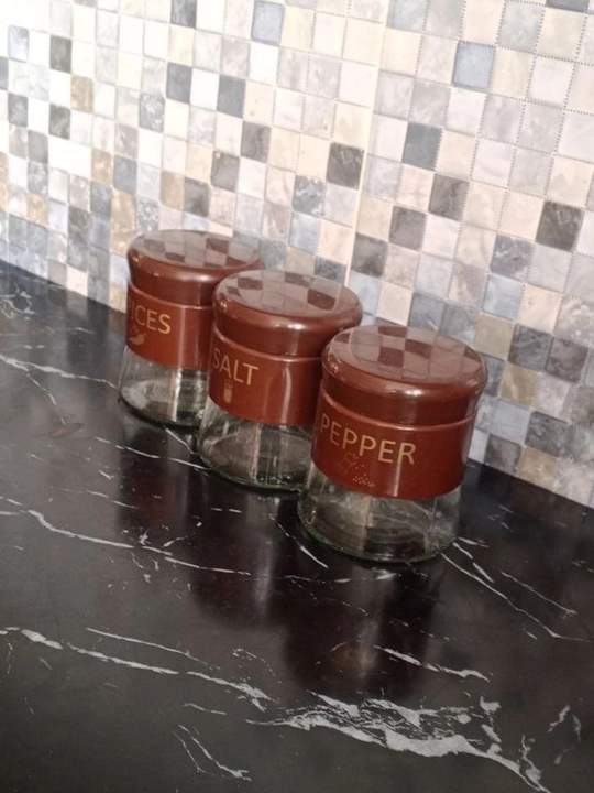 Солонка, набор из 3 банок для хранения соли, сахара и специй