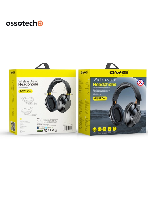 Awei A997BL simsiz quloqchinlar, Bluetooth 5.1, 15 soat ishlash, buklanadigan