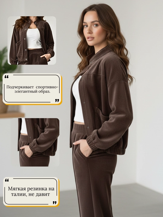Ayollar sport kostyumi, mikrovelvet