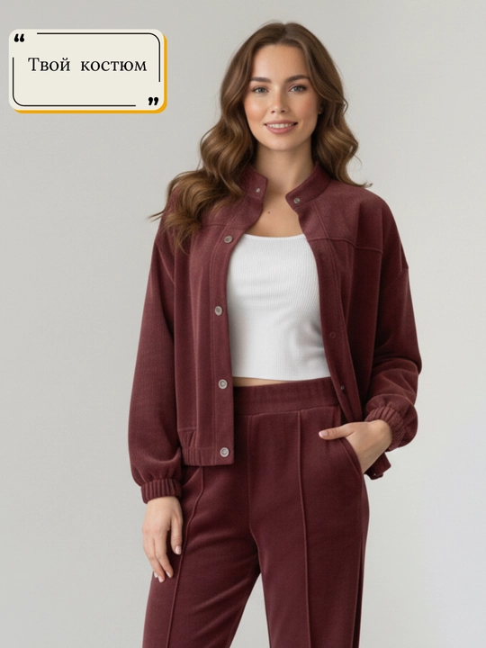 Ayollar sport kostyumi, mikrovelvet