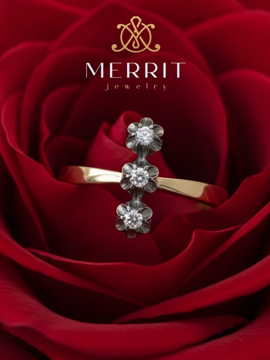 Ayollar uchun oltin uzuk va zirak to'plami, MERRIT SET1,