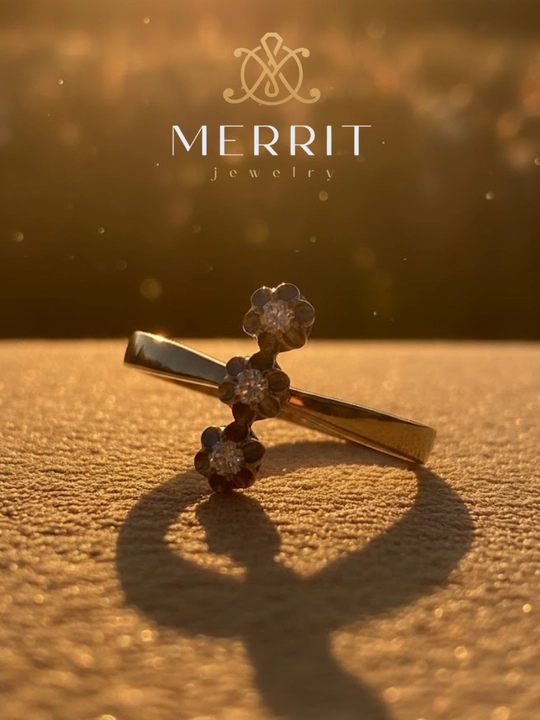 Ayollar uchun oltin uzuk va zirak to'plami, MERRIT SET1,