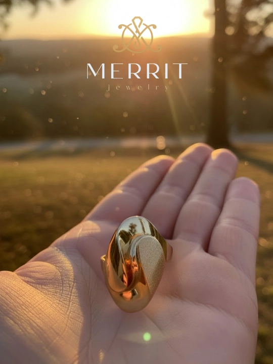 Ayollar uchun oltin uzuk va zirak to'plami, MERRIT SET1,
