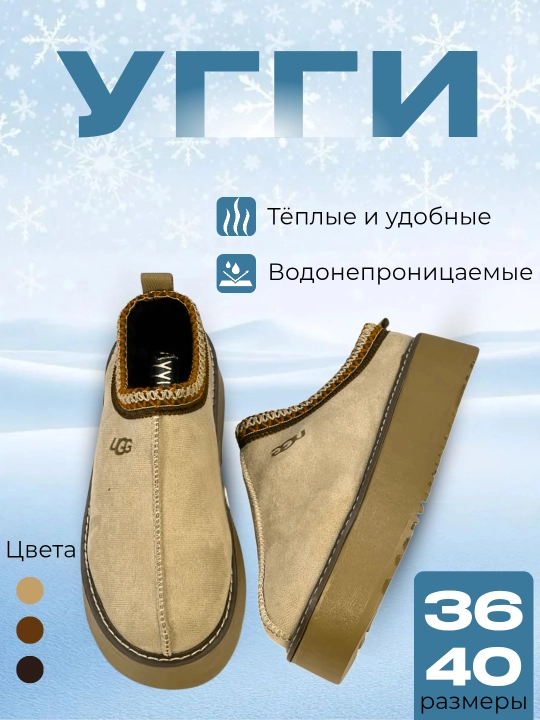 Женская обувь с мехом на высокой подошве (модель UGGI) - 