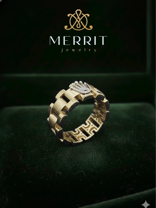 Ayollar uchun oltin uzuk va zirak to'plami, MERRIT SET1,