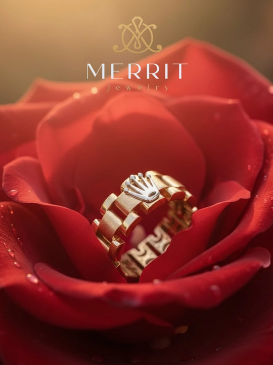 Ayollar uchun oltin uzuk va zirak to'plami, MERRIT SET1,
