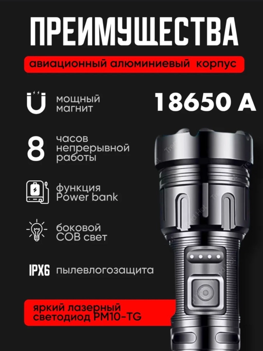Qayta zaryadlanuvchi LED lazer chiroq