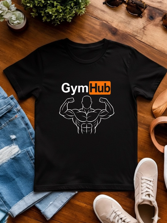 Футболка для спорта, со спортивными принтами, хлопок, для зала - 