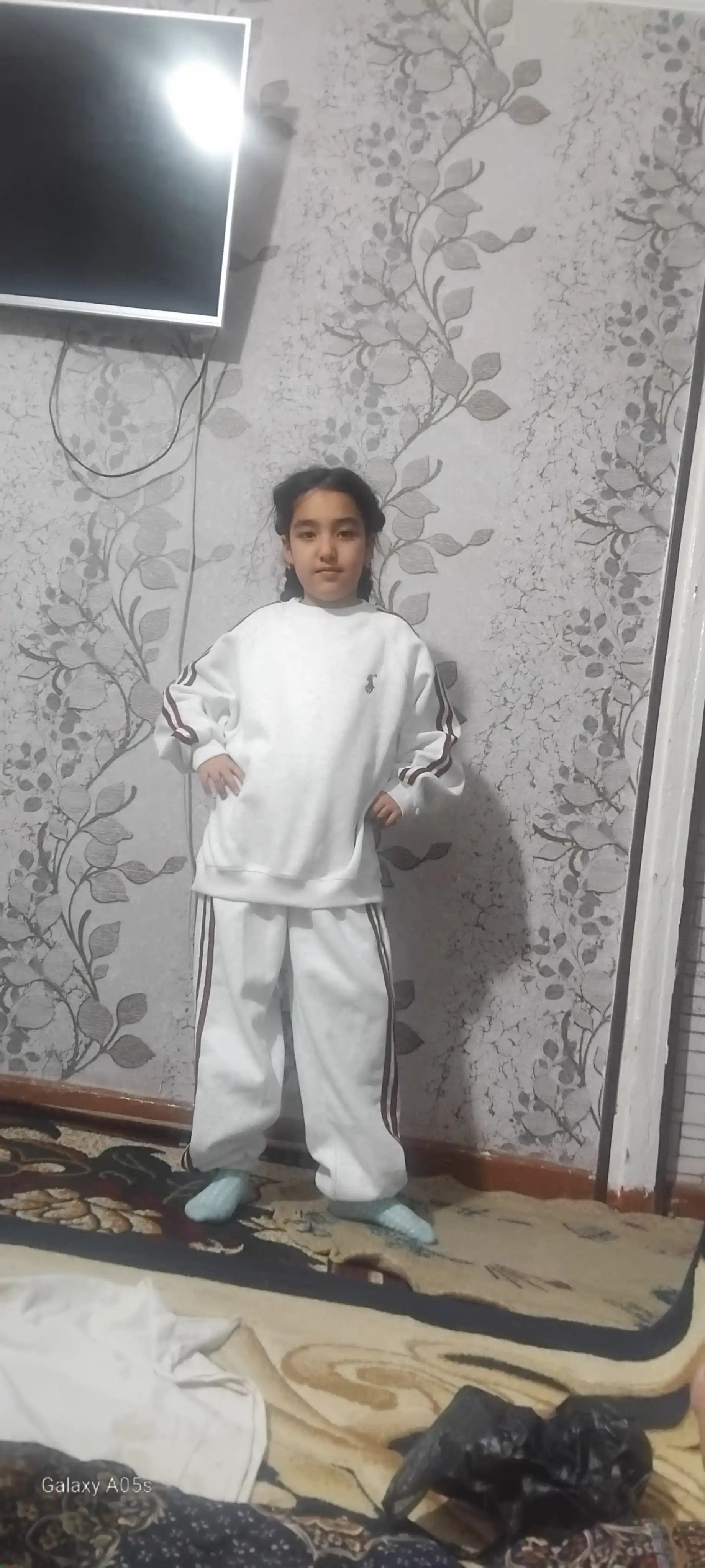 Sport kiyimi, bolalar sport kostyumi, svitshot va shim toʻplami, nachosli, issiq