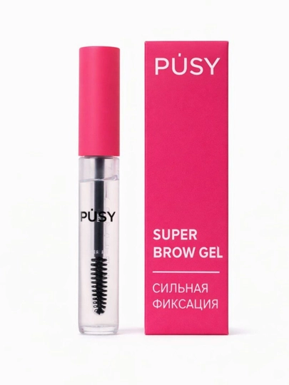 Гель для бровей PUSY, прозрачный, сильная фиксация — NAZ01-PUSYBROWGEL01-РОЗОВ