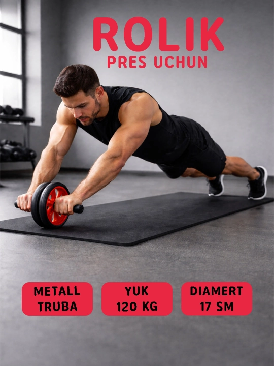 Press uchun fitnes rolik, trenajor aksessuar - 