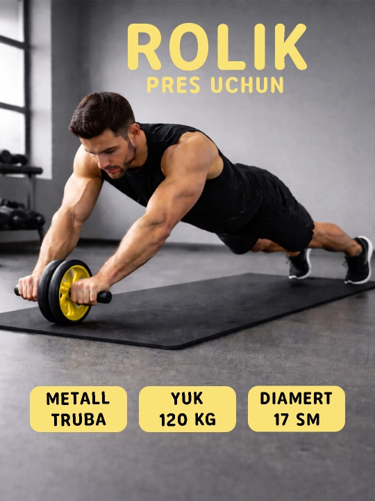 Press uchun fitnes rolik, trenajor aksessuar - 