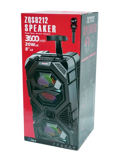 Караоке колонка Sing-e ZQS  Bluetooth, LED, RGB, микрофон, пульт - 