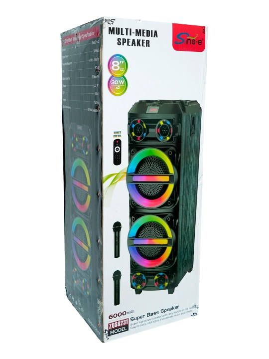 Караоке колонка Sing-e ZQS  Bluetooth, LED, RGB, микрофон, пульт