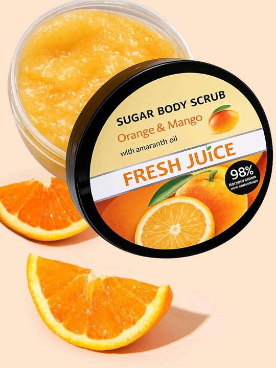 Сахарный скраб для тела, разглаживающий и питательный, Fresh Juice
