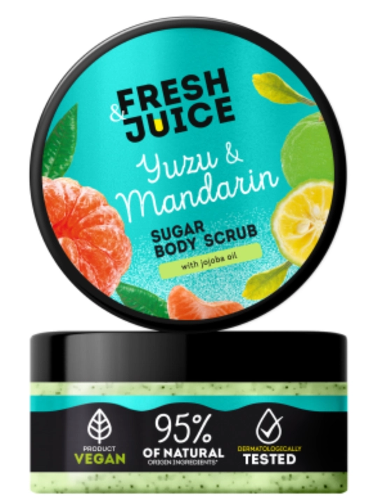 Сахарный скраб для тела, разглаживающий и питательный, Fresh Juice