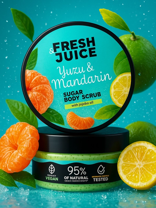Сахарный скраб для тела, разглаживающий и питательный, Fresh Juice - 