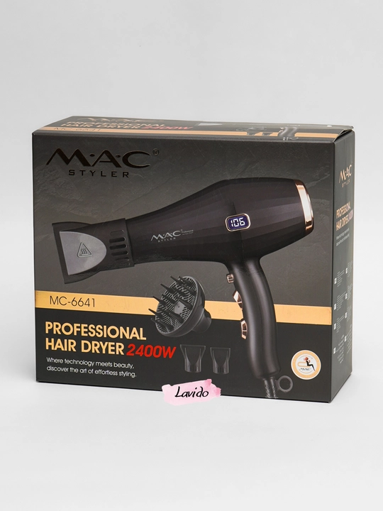 Professional fen soch quritgich MAC styler MC-6641, quritish va turmaklash uchun, 2400W