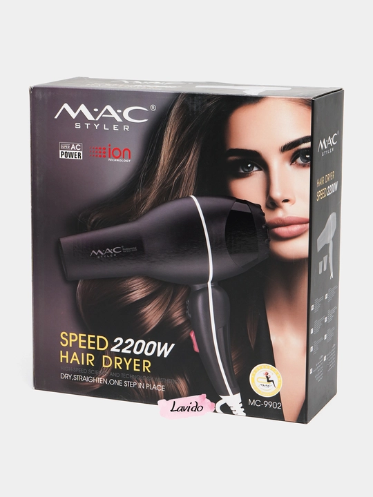 Professional fen soch quritgich MAC styler MC-6641, quritish va turmaklash uchun, 2400W