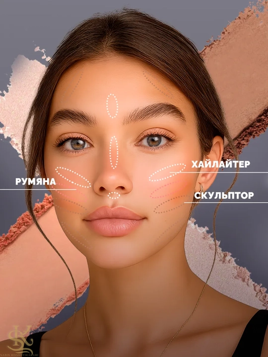Палитра для макияжа лица с бронзером и румянами, набор из 4 оттенков, Benefit Cheeky Love