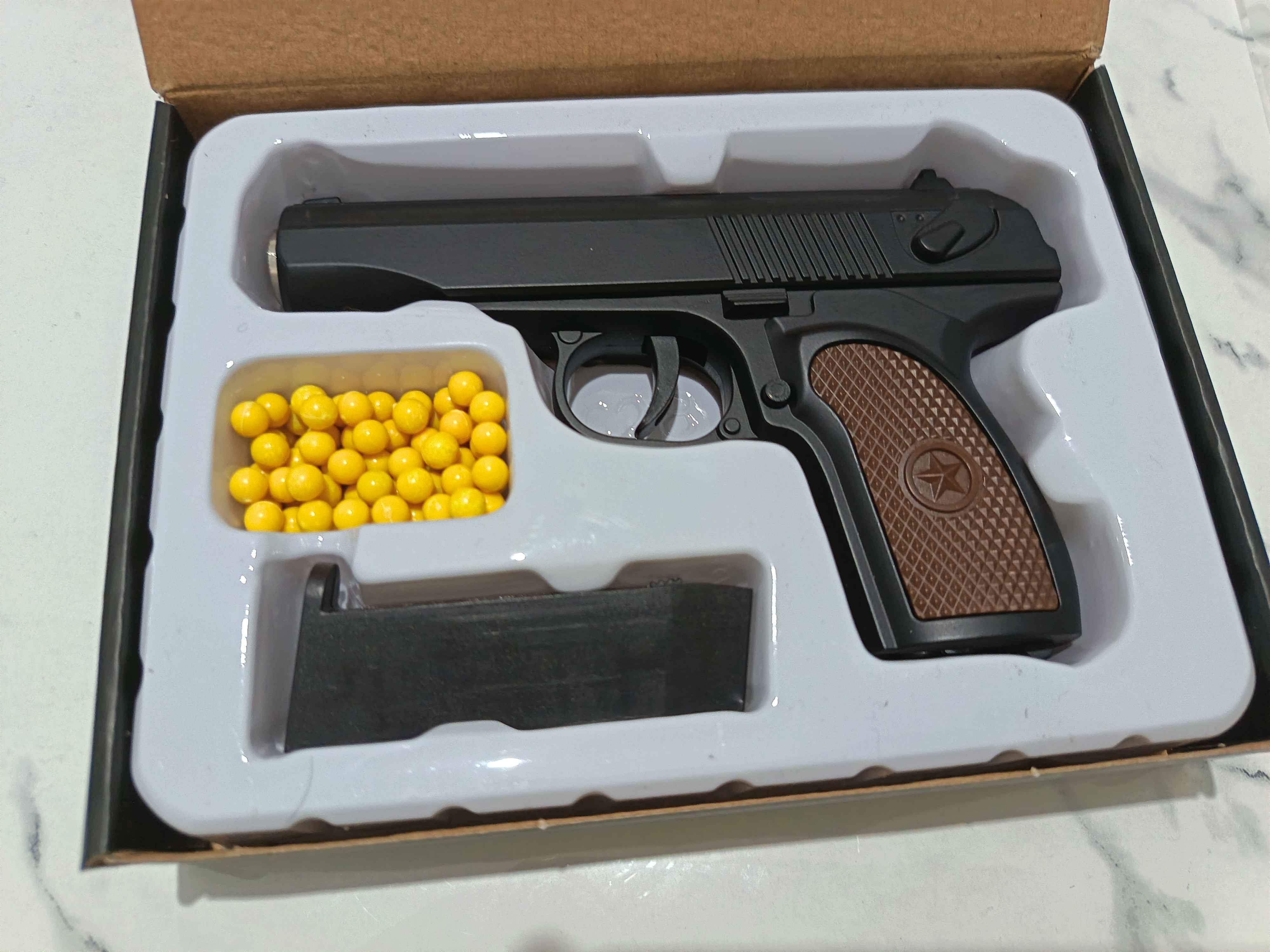 Metal pistolet, temir to'pponcha, К-113, M17, C28, glushiteli bilan, pistalet, pnevmatik