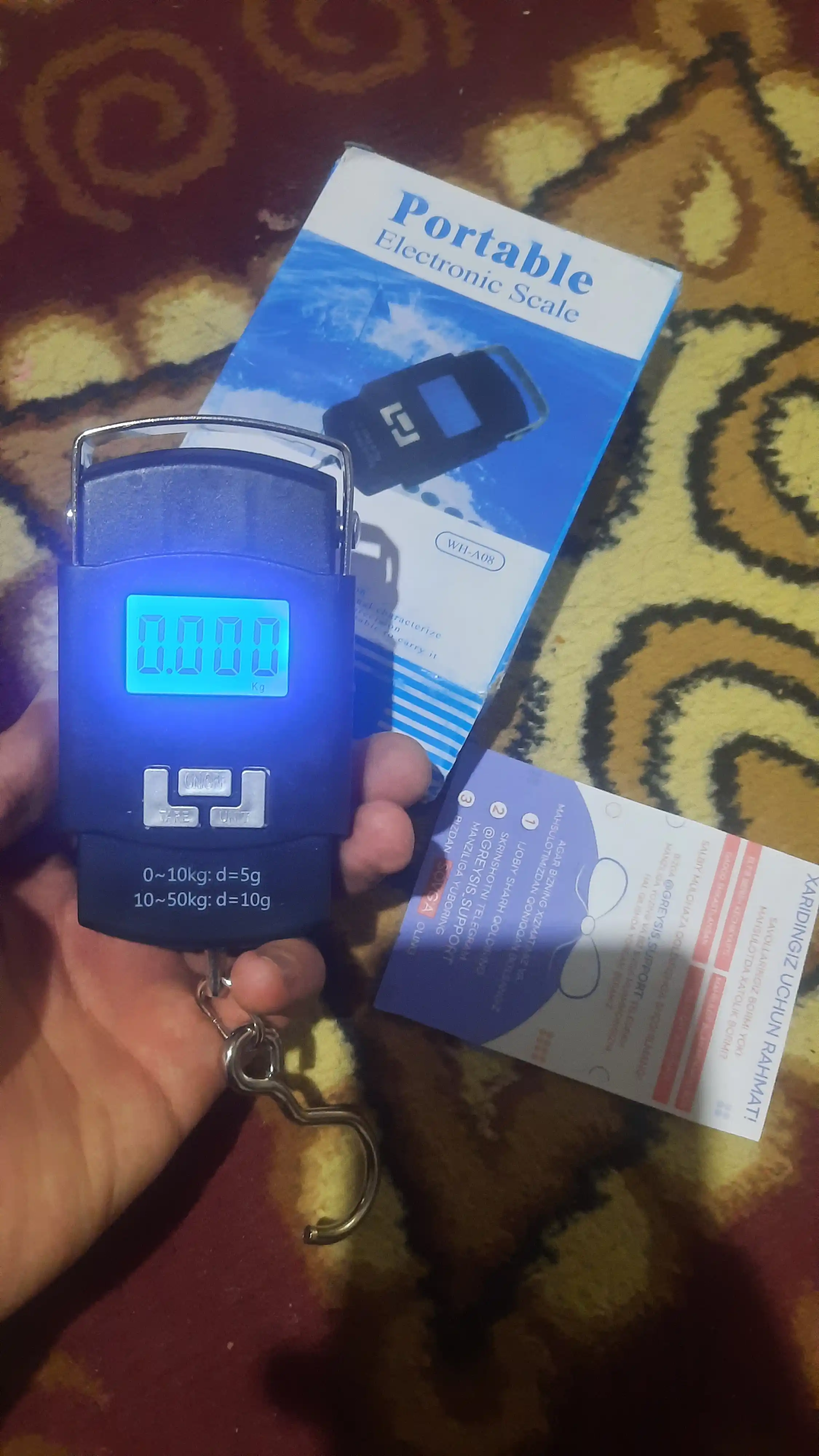 Elektron tarozilar bezmen, qol va tirnoq tarazilar, portativ, 50 kg gacha