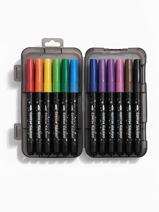 Фломастеры Glitter Marker Huilexing 168, 12 цветов