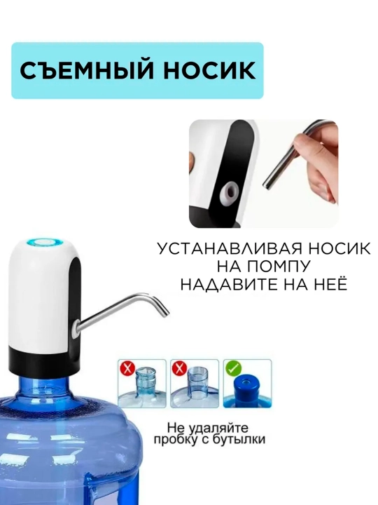 Электрическая помпа-диспенсер для воды, Универсальная для 5/10/18.9 л бутылей