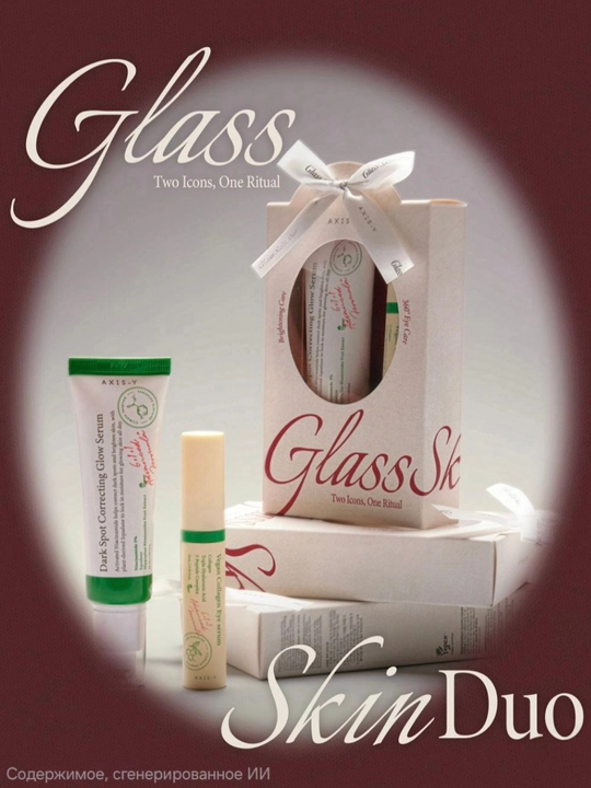 Yuz terisini yorqinlashtirish va namlash uchun sovg‘a to‘plami AXIS‑Y Glass Skin Duo